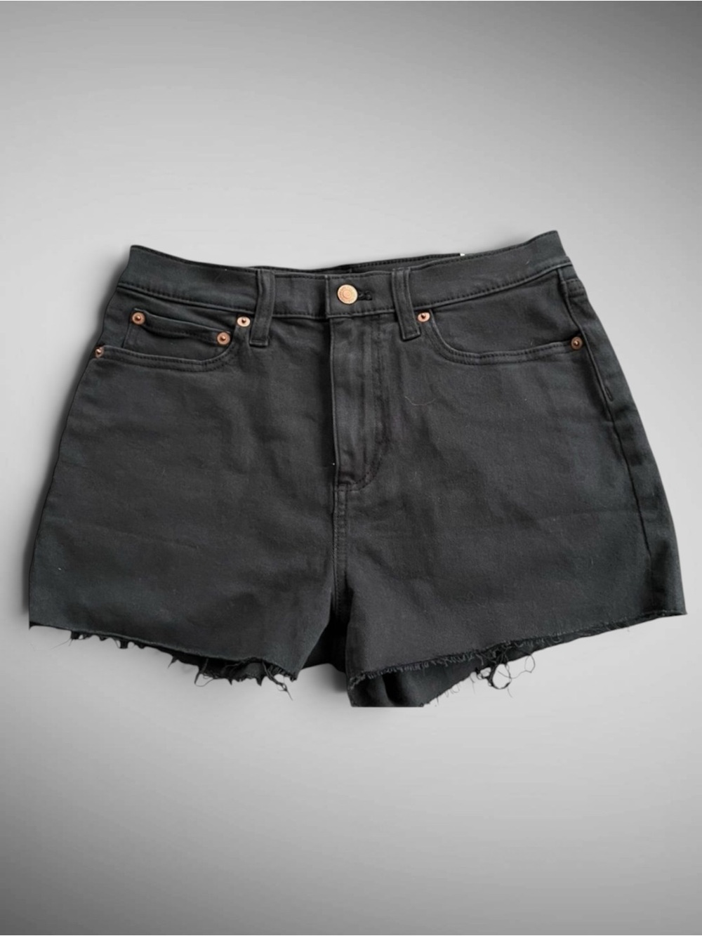 PINK Victoria’s Secret High Rise Black Cutoff Denim Shorts Size 27 NWT